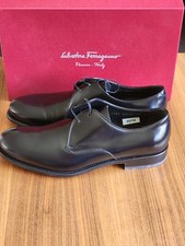 650 NEW Salvatore Ferragamo Men Dress Oxford Shoes Black Leather 10EE