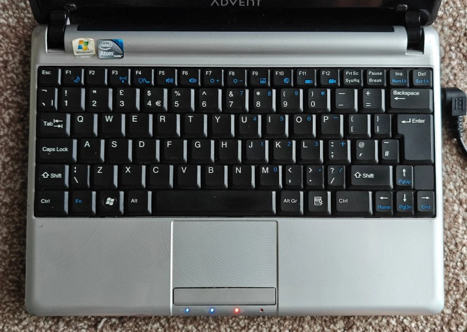 Advent Milano W7 10'' Laptop Netbook Linux Webcam Office 80GB HDD Working Cheap - Image 4 of 4