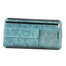 Car Sun Visor Organizer, Car Storage Pouch Holder with Multi-Pocket Net Blue