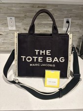 Marc Jacobs 'The Jacquard Medium Tote Bag' Black and Cream Crossbody Purse