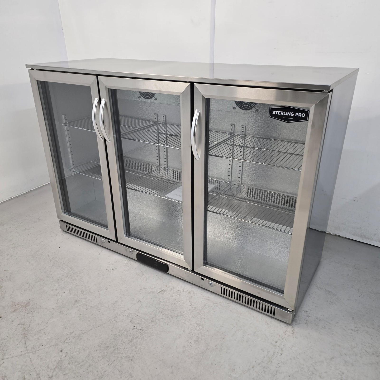 Bottle Fridge Triple 3 Door Stainless Cooler Commercial Chilled Merchandising...