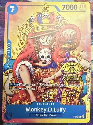 Monkey D Luffy P-043 2nd Anniversary Stamped Promo NM One Piece TCG OPTCG