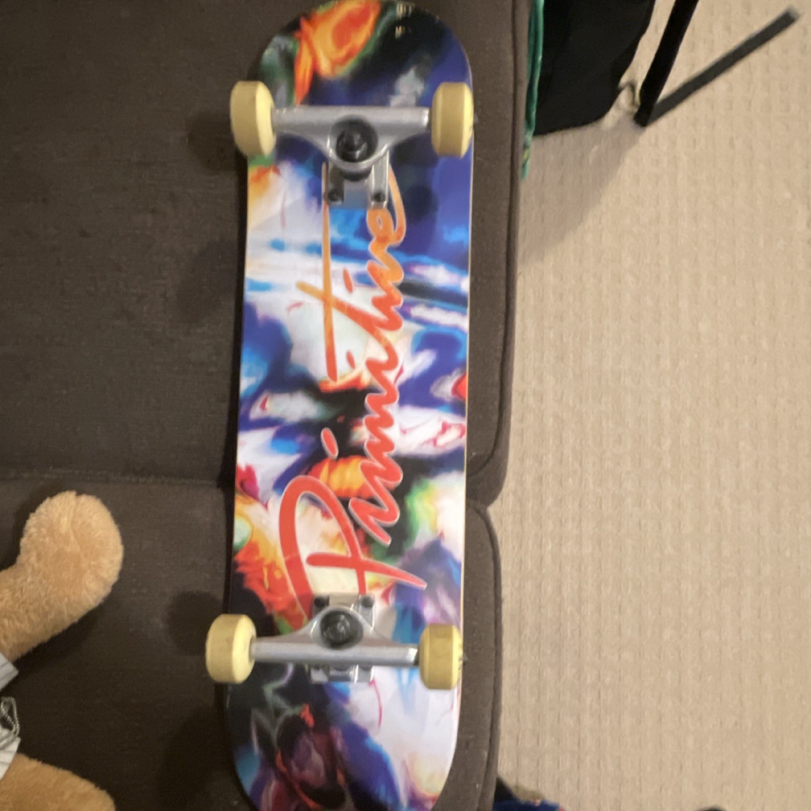 Primitive Multicolor Wood Complete Skateboard with Trucks an
