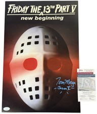 Tom Morga signed 12x18 Poster Jason Voorhees Friday the 13th Part V 5 JSA
