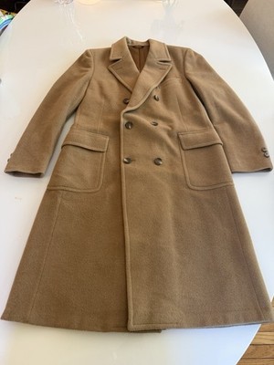 Camel Double Breasted Polo Coat 44L Austin Reed Overcoat