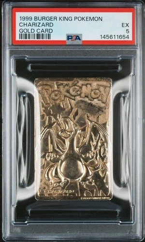 1999 BURGER KING POKEMON GOLD CARDS CHARIZARD PSA 5