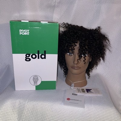 NIB Pivot Point Mannequin Head 100% Human Textured Hair - Amber