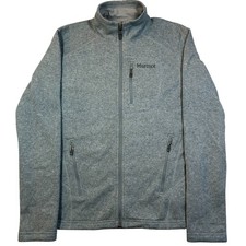 Marmot Drop Line Fleece Jacket Womens M Heather Blue Full Zip Cozy Fall Hiking