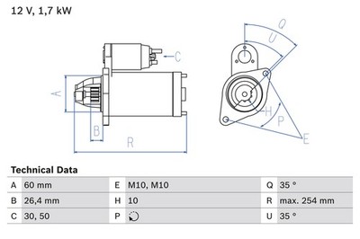 BOSCH 0 986 022 240 Starter für CHRYSLER,JEEP,MAYBACH,MERCEDES-BENZ