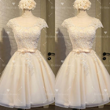 Short Wedding Dresses Champagne Sweet Sleeveless Elegant Tulle Mini Bridal Gowns