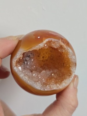 110g Druzy Karneol gebändert Turmspitze Kugel Kristall Edelstein Heilung Chakra 