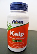 NOW Kelp Natural Iodine Supplement 150 mcg 200 Tablets NEW Best by 02/2028