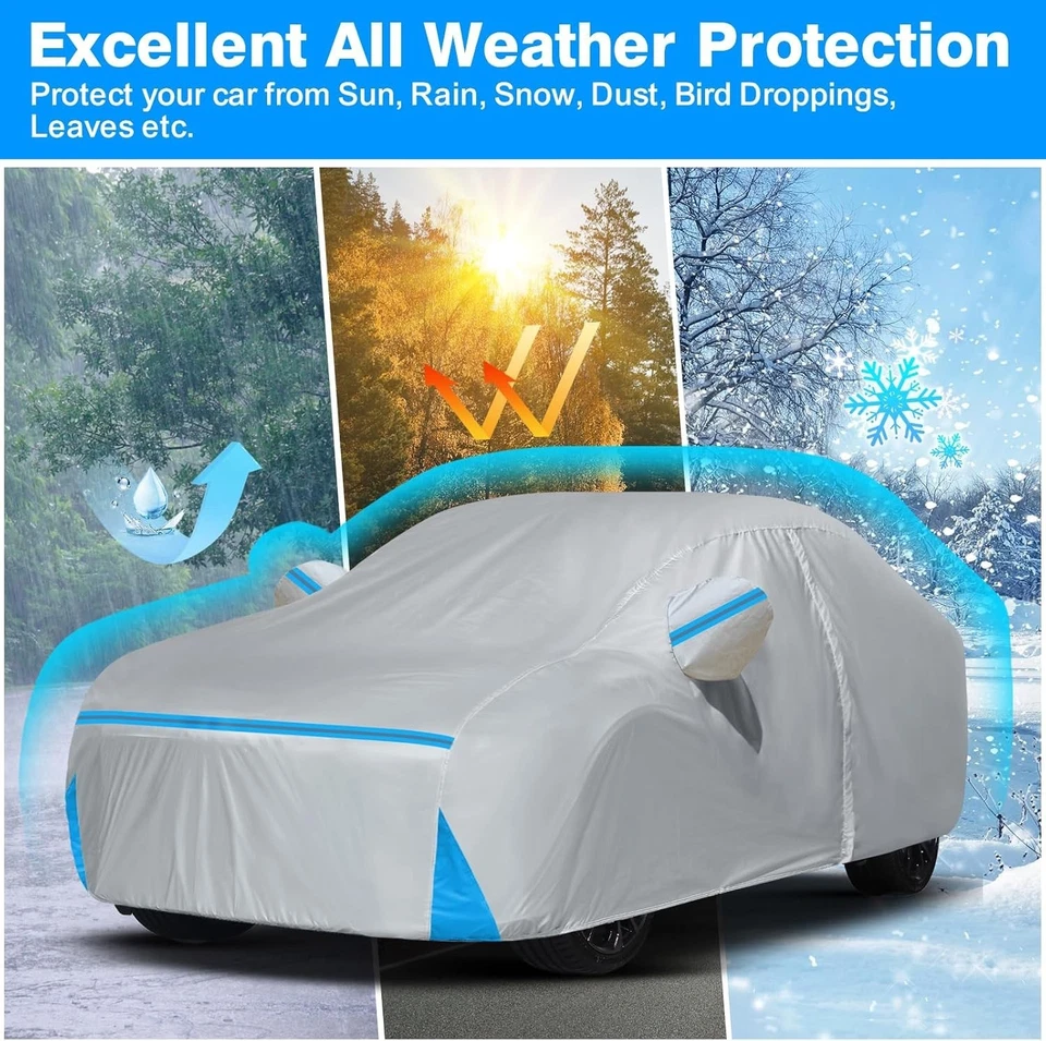 Fit For Honda Civic 1991-2025 Waterproof Car Cover All Weather with Door Zipper - Изображение 3 из 4