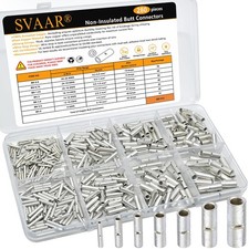SVAAR 280 PCS 26-8 AWG Non-Insulated Butt Connectors Crimp Repair Butt Splice...