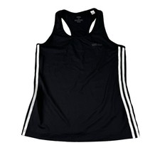Adidas Women  s Medium Black Climalite Racerback Sports TankTop w/ Side Stripes