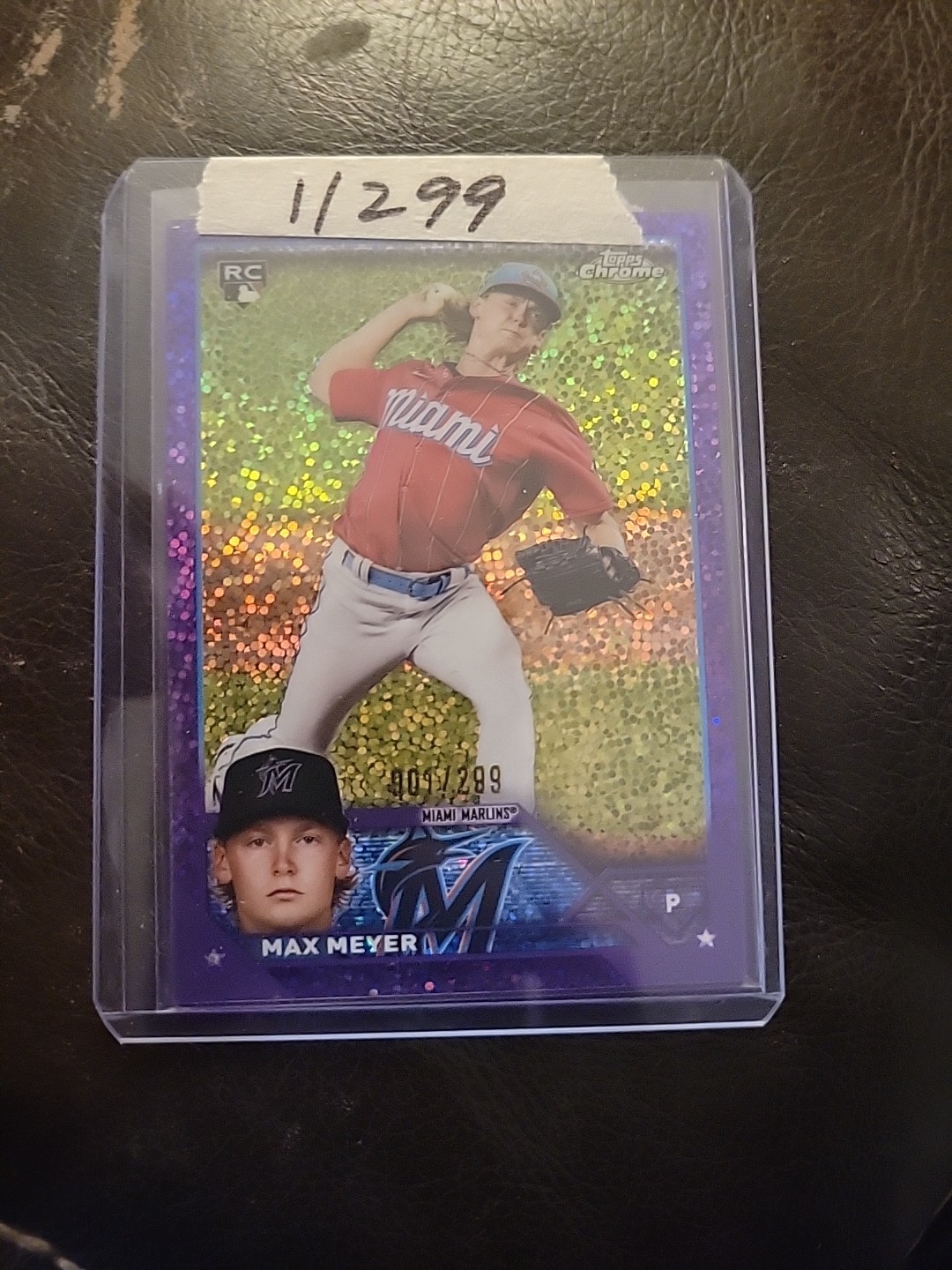 2023 Topps Chrome Max Meyer Purple Speckle Refractor RC #104 1/299 Bookend