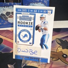 Panini 2019 Contenders Rookie Ticket David Blough #214 Autographed Detroit Lions