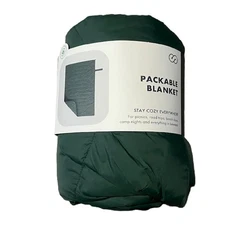 Camping style- Packable Blanket - 57 x 38 Green