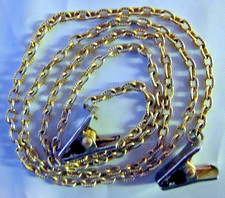 Vintage Gold Tone Rope Chain Eyeglass Holder Necklace 25 Clip Lanyard Glasses