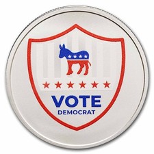 1 oz Silver Colorized Round - Vote Democrat 105.32 per troy oz