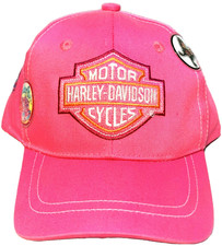HARLEY DAVIDSON  INFANT BABY GIRLS PINK EMBROIDERED B S BASEBALL CAP