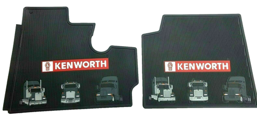 Kenworth OEM Black Rubber Floor Mats w/Red Logo Fits 2001-05 T600 T300 T800 W900 - Bild 1 von 3