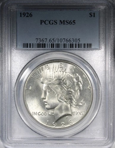 1926-P Peace Dollar PCGS MS65 Gem Quality Coin $1
