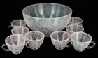 VINTAGE 50's DEPRESSION SMALL PUNCH BOWL PINK SPATTER ENAMEL 8 CUPS RETRO!