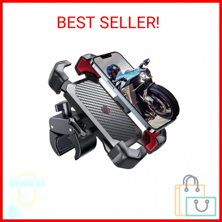 JOYROOM Motorcycle Phone Mount, [1s Auto Lock][100mph Military Anti-Shake] Bike