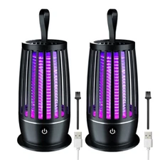 2X Electric UV Mosquito Killer Lamp In/Outdoor Fly Bug Insect Zapper Trap Catch
