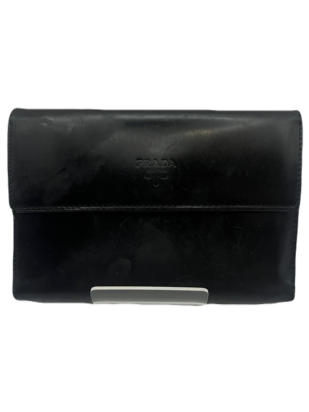 Prada Black Leather Wallet Pre-Owned Y0621-46