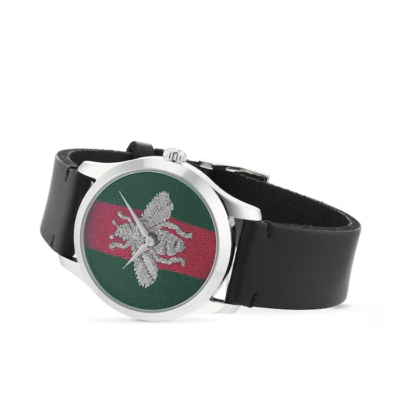 Gucci G-Timeless Bee Dial Leather Band Men's Watch - YA1264149 | eBay