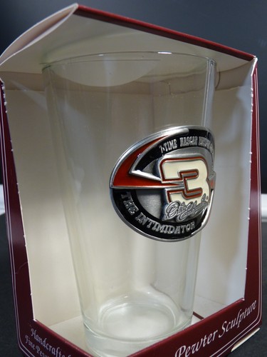2000 Dale Earnhardt Drinking Glass w Pewter Emblem & 25th Anniversary Hat Pin - Picture 5 of 8