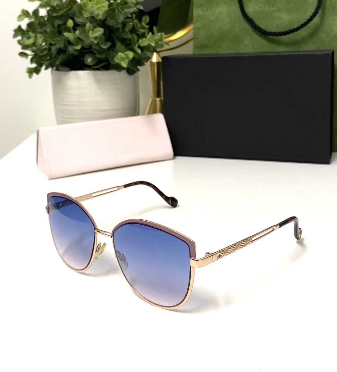 Jessica Simpson J5962 Gradient Oversized Cats Eye Gold  display picture 3