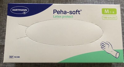 Hartmann Peha-soft Protect 100-Stück Latexhandschuhe Gr.M  7/8 Neu Ovp Apotheke