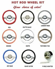 Chrome Hot Rod Steering Wheel Full Kit For 1969 To 1994 Chevy Buick Gm Olds