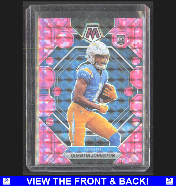 Quentin Johnston 2023 Panini Mosaic Pink Camo Prizm RC Los Angeles Chargers 356