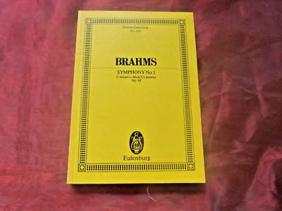 BRAHMS Symphony Nr. 1 C-Moll Op. 68  Taschenpartitur Eulenberg 425