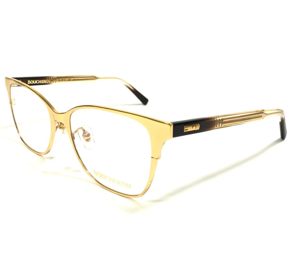 Marcos de gafas Boucheron BC0014OA 003 dorado brillante marrón desvanecido ojo de gato 54-17-140 Foto 3 de 4