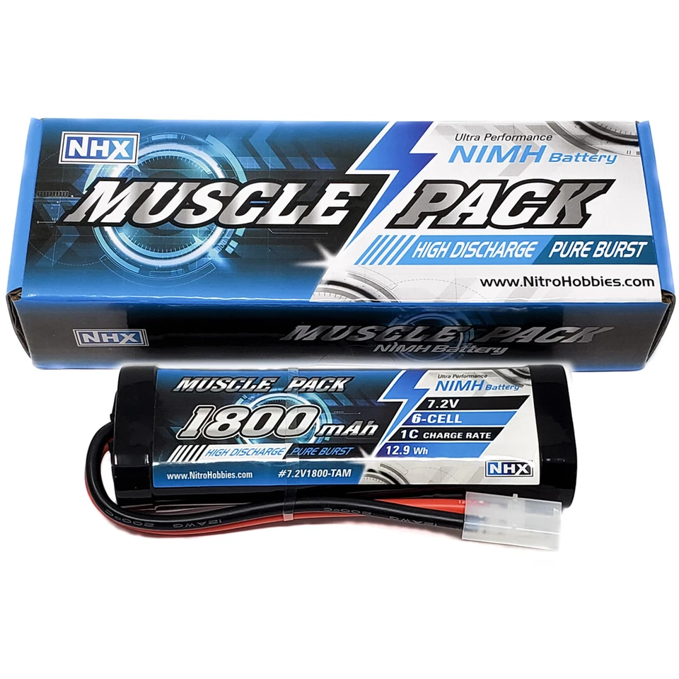 Аккумулятор NHX Muscle Pack 7,2 В 1800 мАч 6 ячеек NIMH с разъемом Tamiya/зарядным устройством EZ3 - Изображение 2 из 4