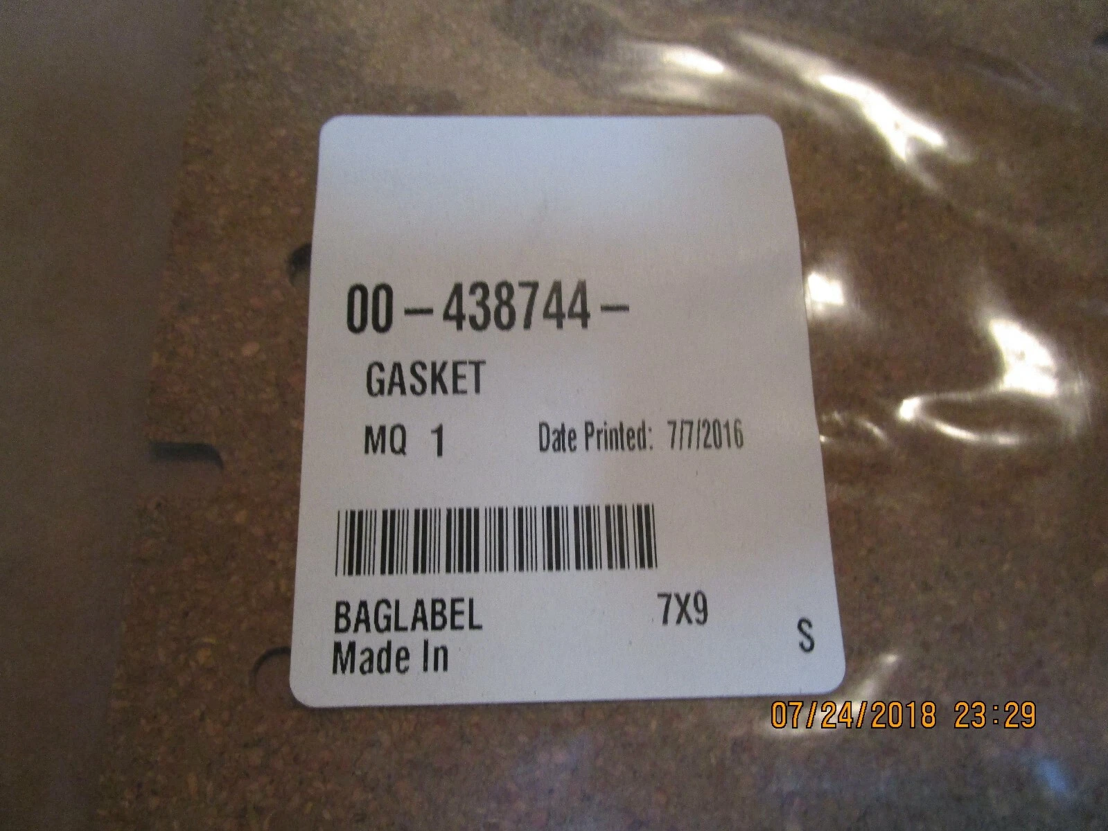 HOBART TENDERIZER 403,403C,403U GEAR CASE GASKET OEM# 00-438744