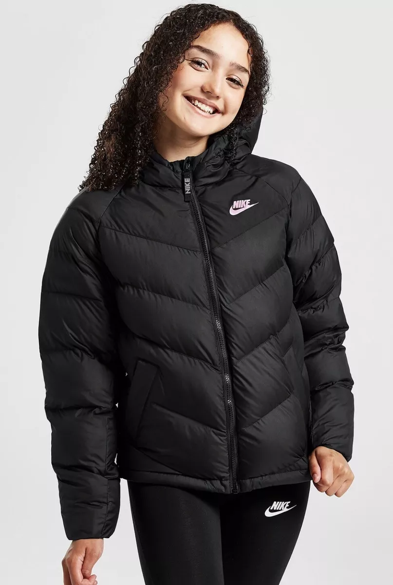 Nike Sportswear Winter Jacket Padded Coat Black/Pink Size XS 6-8