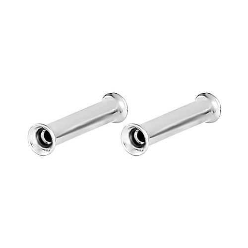 Paire de boucles d'oreilles en acier chirurgical PVD argent double évasement boucles d'oreilles jauges bouchons - Photo 16/108