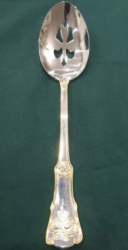 Royal Albert OLD COUNTRY ROSES Stainless Slotted Serving Spoon Gold Flatware - Picture 1 of 4