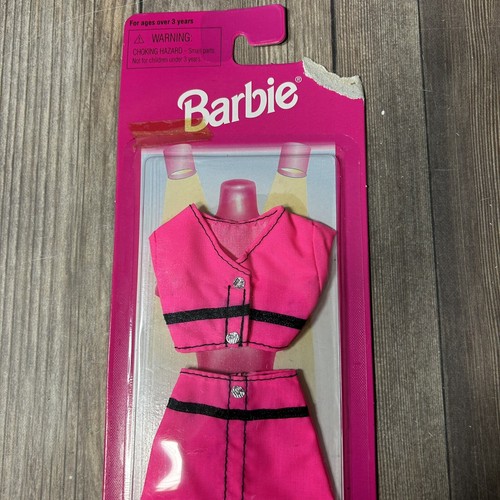 Vintage 90s Barbie Go In Style Fashion Pink Skirt Top Ankle Strap Shoes Clothes - Picture 3 of 8