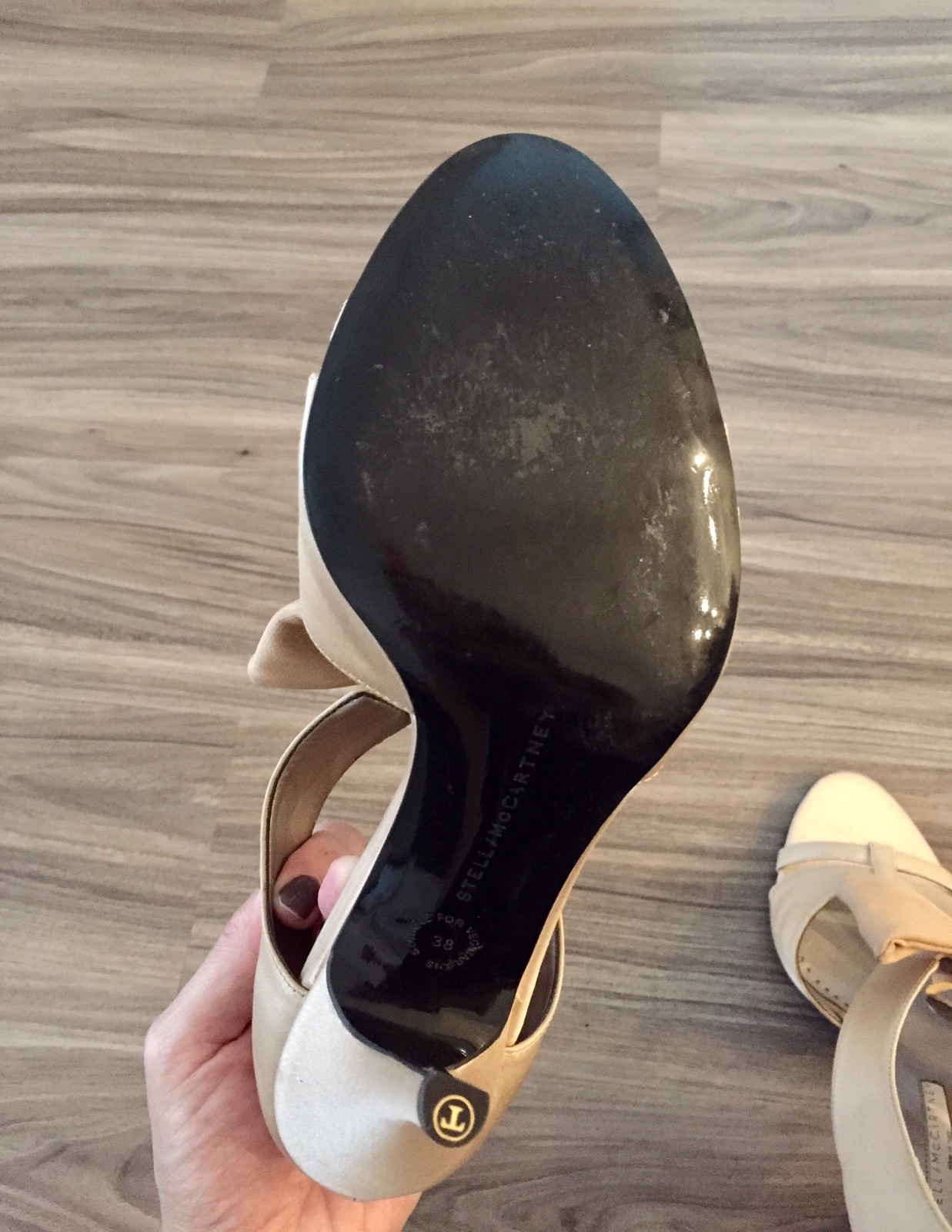 Stella Mccartney Bow Satin Sandals Gold Beige Siz… - image 6