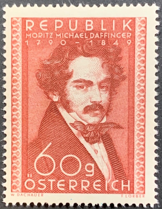Austria, Moritz Michael Daffinger, Painter, MLH, Scott #569, Michel #948, VF