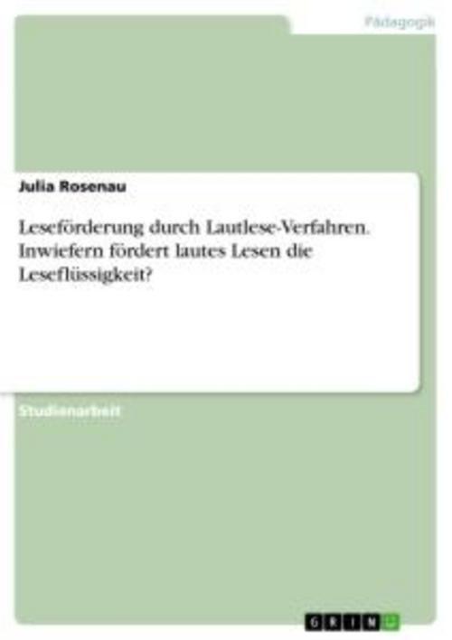 Thumbnail - Leseförderung Durch Lautlese-verfahren. Inwiefern Fördert Lautes Lesen
