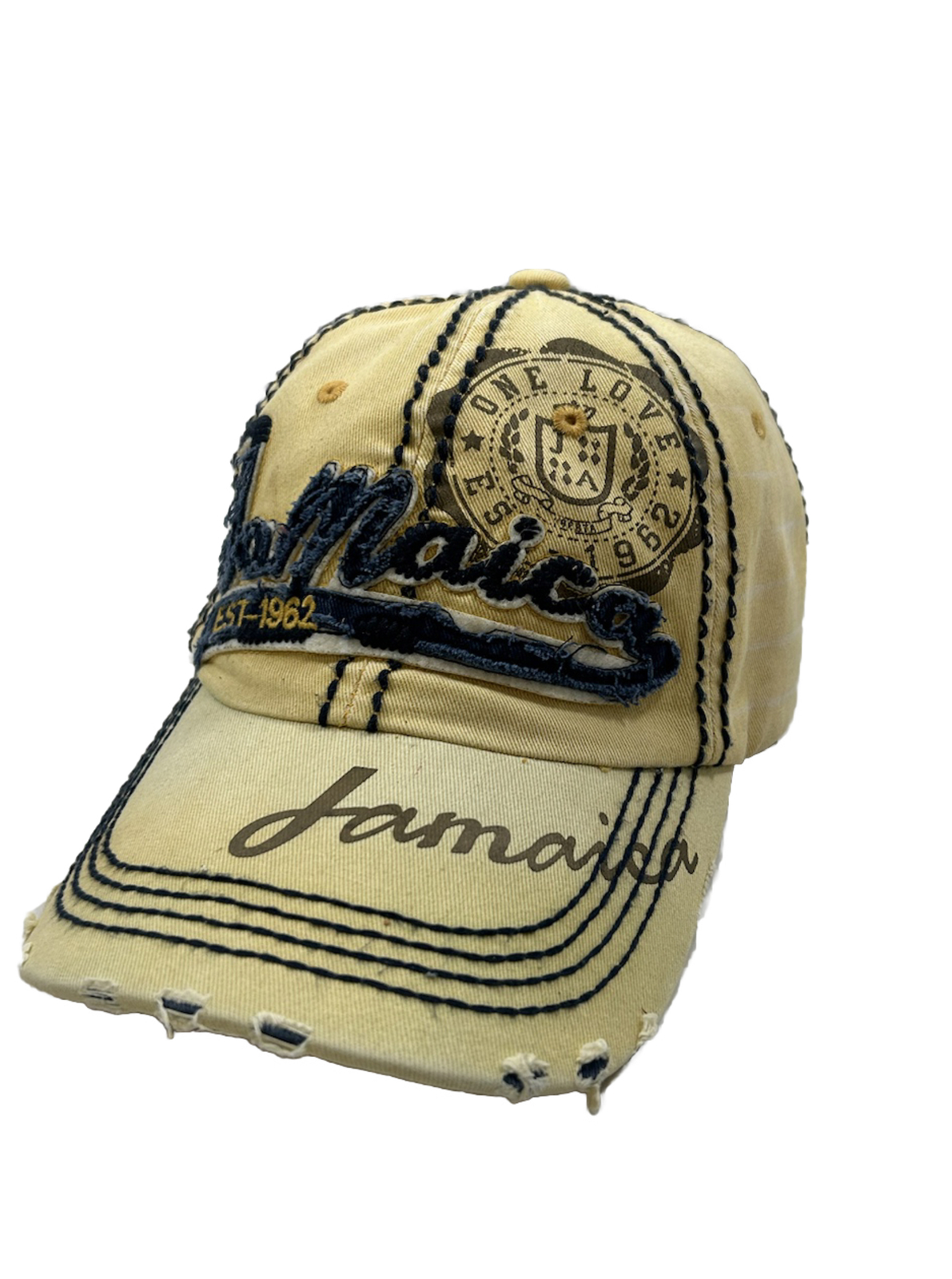 Vintage Surf Classic Jamaica One Love Distressed Yell… Gem