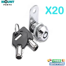 20Pack Tubular Cam Lock 5/8" Keyed Alike Camper Drawer Toolbox Keys